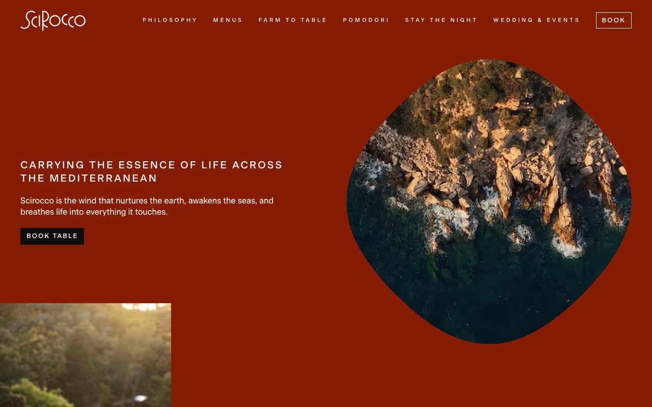 Scirocco Ristorante website