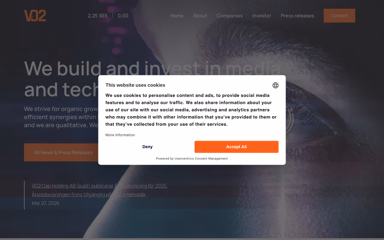 VO2 Cap website